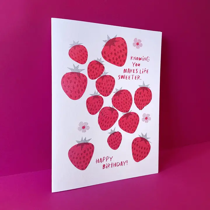 Sweet Strawberry Birthday Card - Image 2
