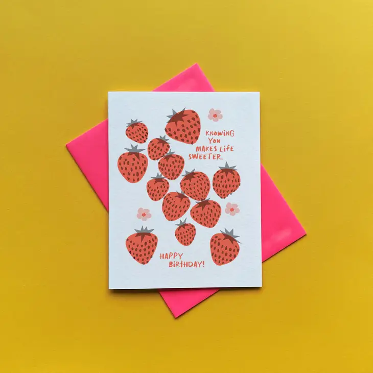 Sweet Strawberry Birthday Card - Image 3