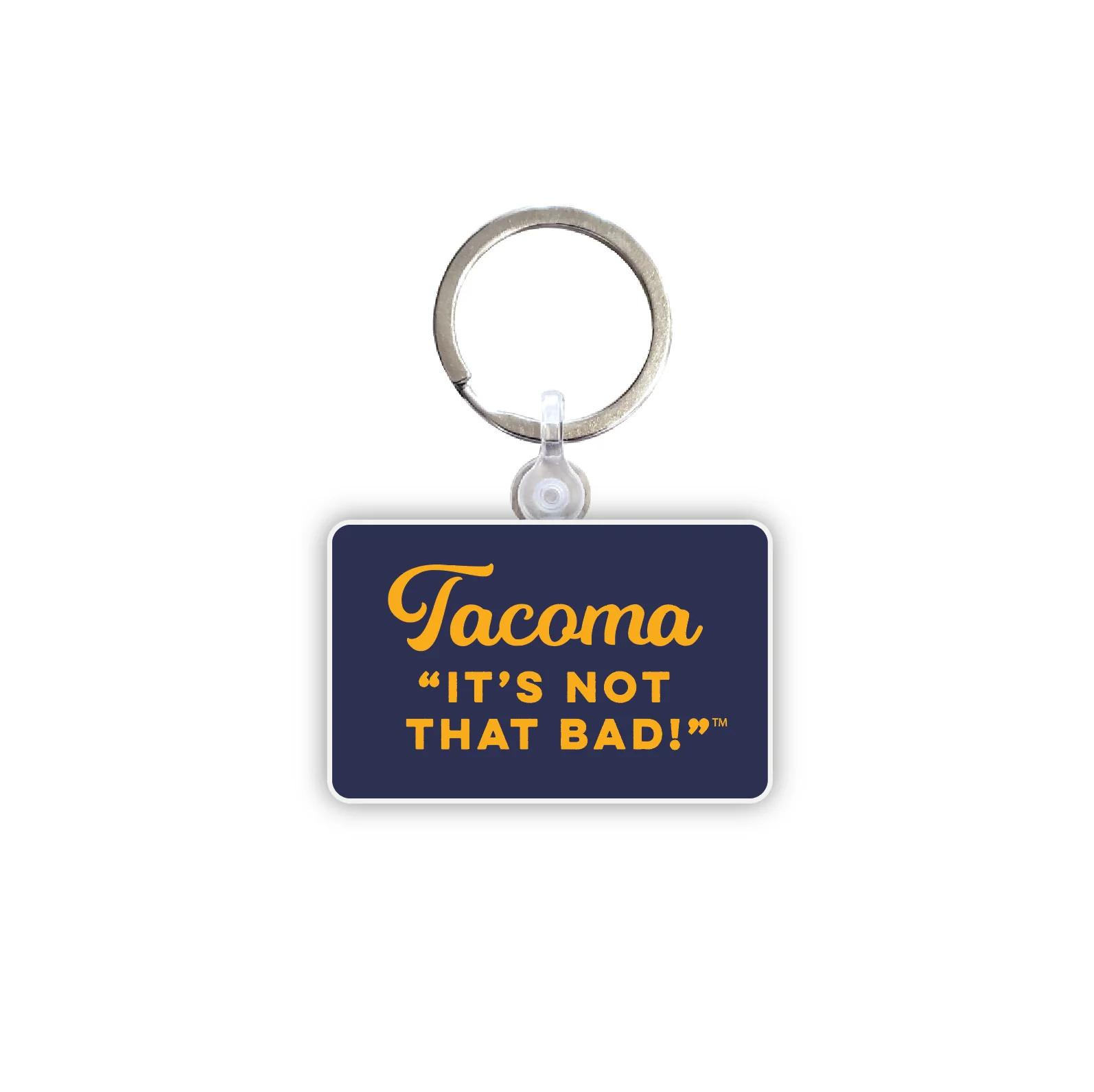 Tacoma, It's Not That Bad Keychain in Navy & Gold