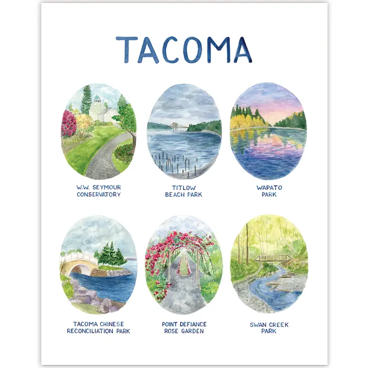 Tacoma Parks 11"x14" Watercolor Art Print - Image 2