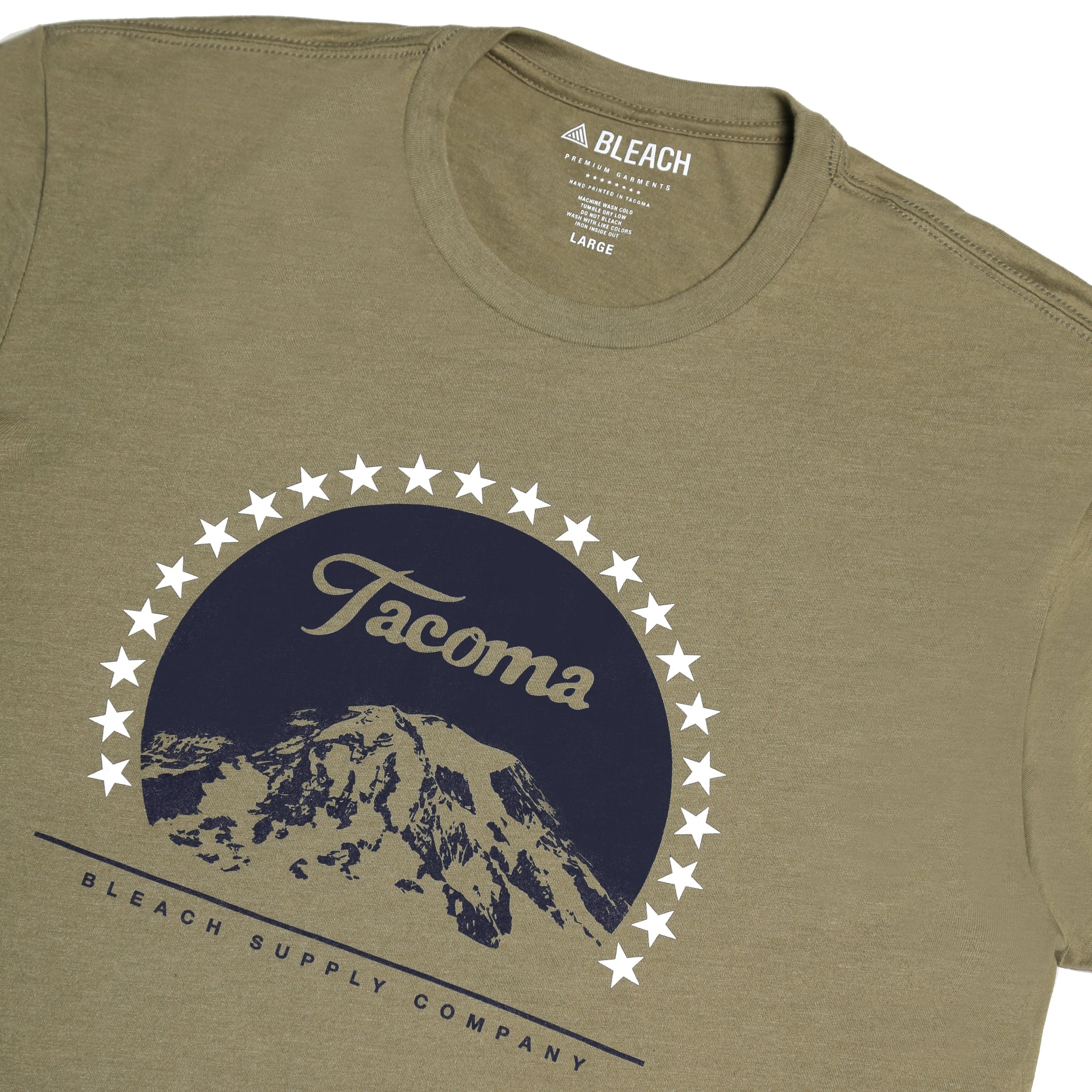 Tahoma Tee - Light Olive, Blue, White - Image 3