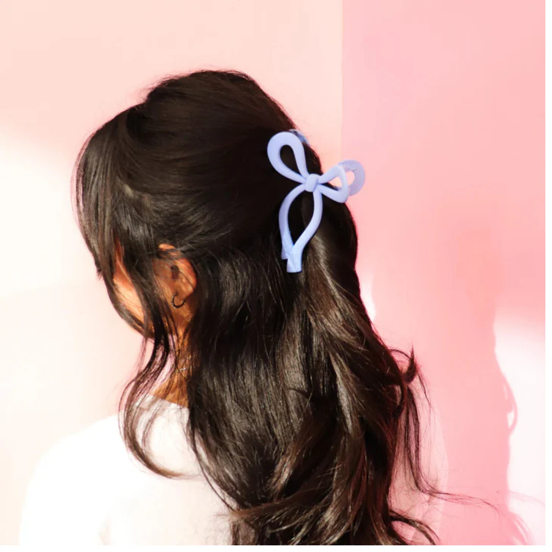 Talking Out of Turn - Periwinkle Bow Clip