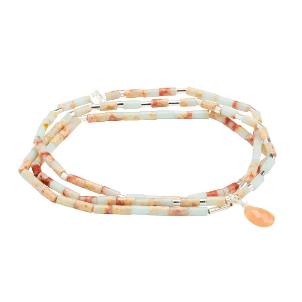 Teardrop Stone Wrap Aqua Terra/Sunstone/Silver - Stone of Peace - Image 2