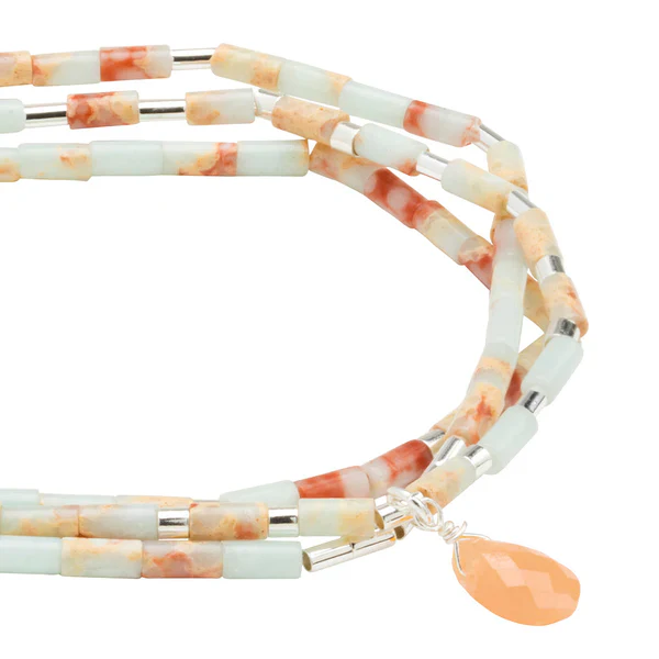 Teardrop Stone Wrap Aqua Terra/Sunstone/Silver - Stone of Peace - Image 3