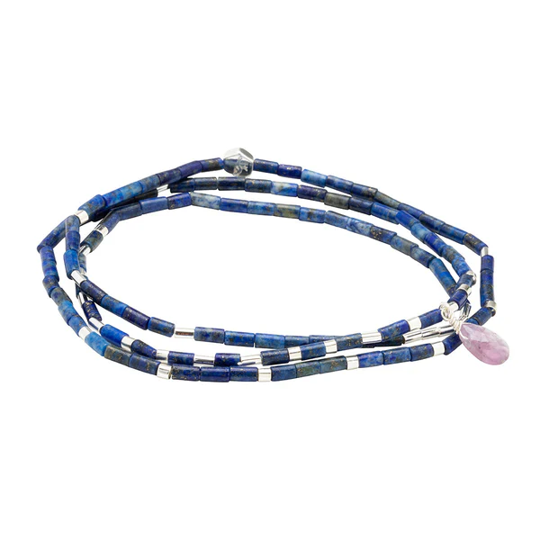 Teardrop Stone Wrap Lapis/Amethyst/Silver - Stone of Clarity - Image 2
