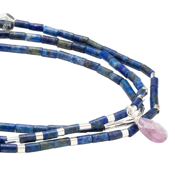 Teardrop Stone Wrap Lapis/Amethyst/Silver - Stone of Clarity - Image 3