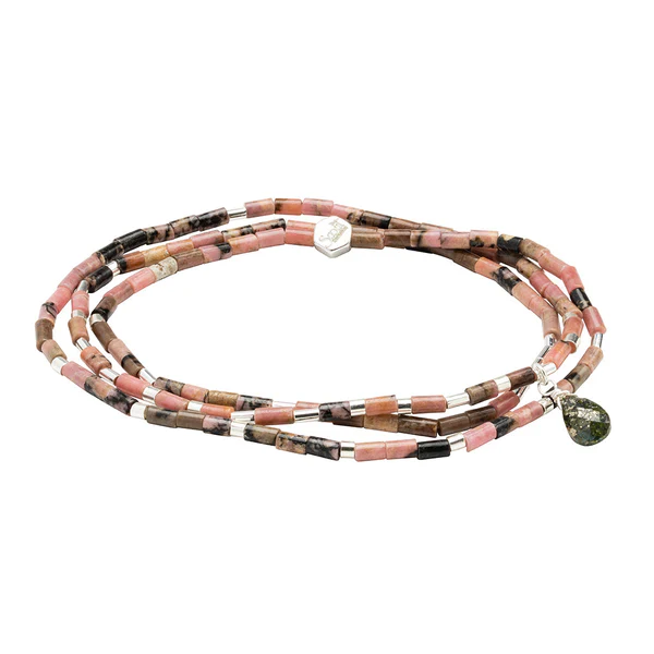 Teardrop Stone Wrap Rhodonite/Pyrite/Silver - Stone of Healing - Image 2