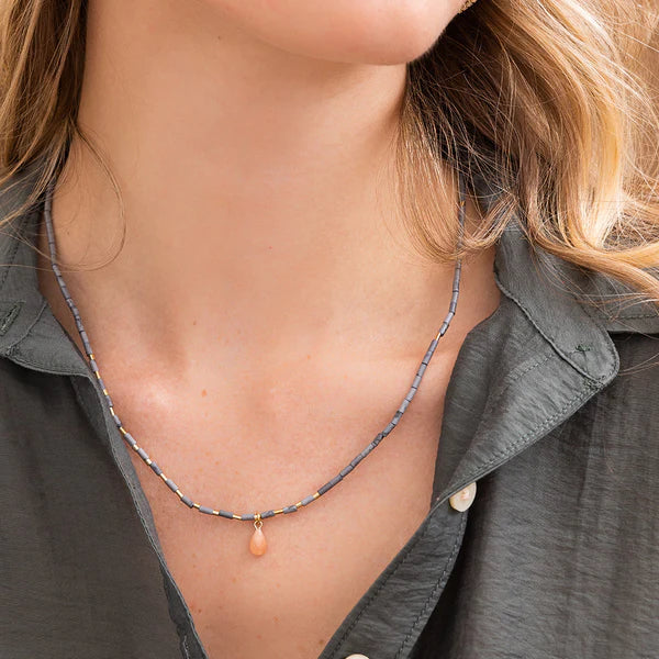 Teardrop Stone Wrap Teal Jade/Pyrite/Gold - Stone of Dreams - Image 3