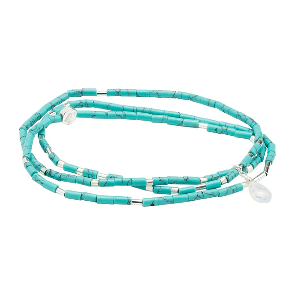 Teardrop Stone Wrap Turquoise/Opalite/Silver - Stone of Calm - Image 2