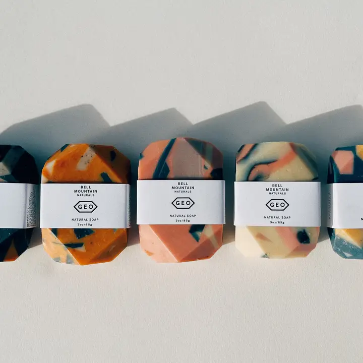 Terrazzo Full Size Geo Soap - Pink (Black Spruce & Citrus) - Image 2