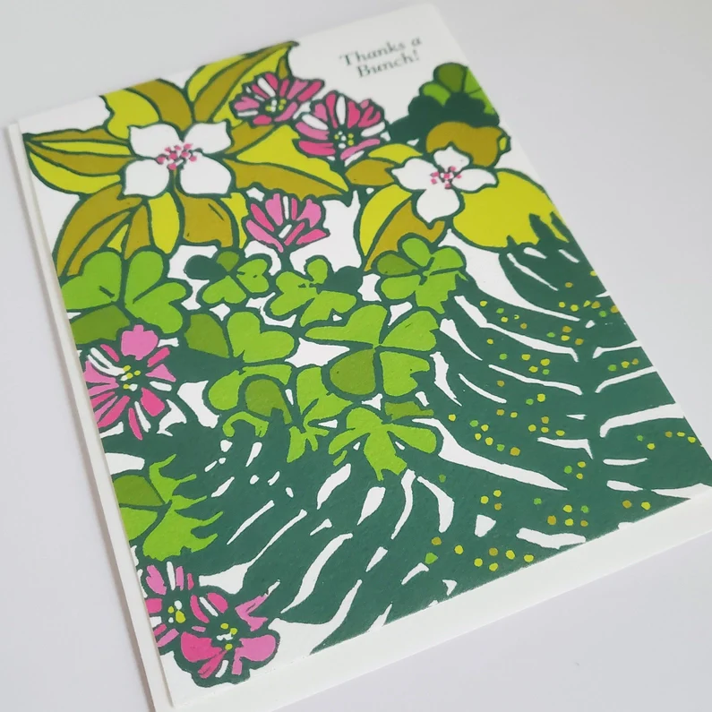 Thanks A Bunch Fern & Clover Botanical Greeting Card - Image 2