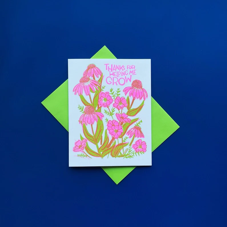 Thanks Growth Parent - Mentor Risograph Card - Image 2