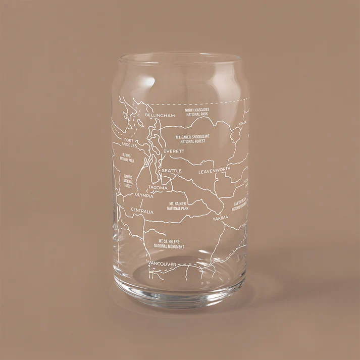The Can Drinking Glass - Washington Map - Image 2