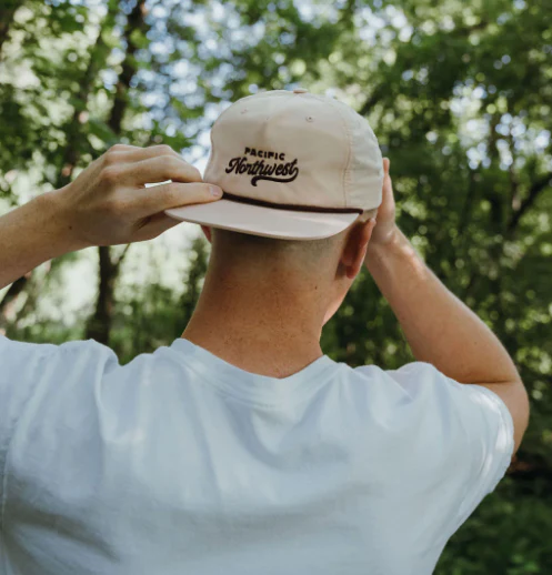 The Westy 5-Panel Hat Pale Peach/ Maroon - Image 2