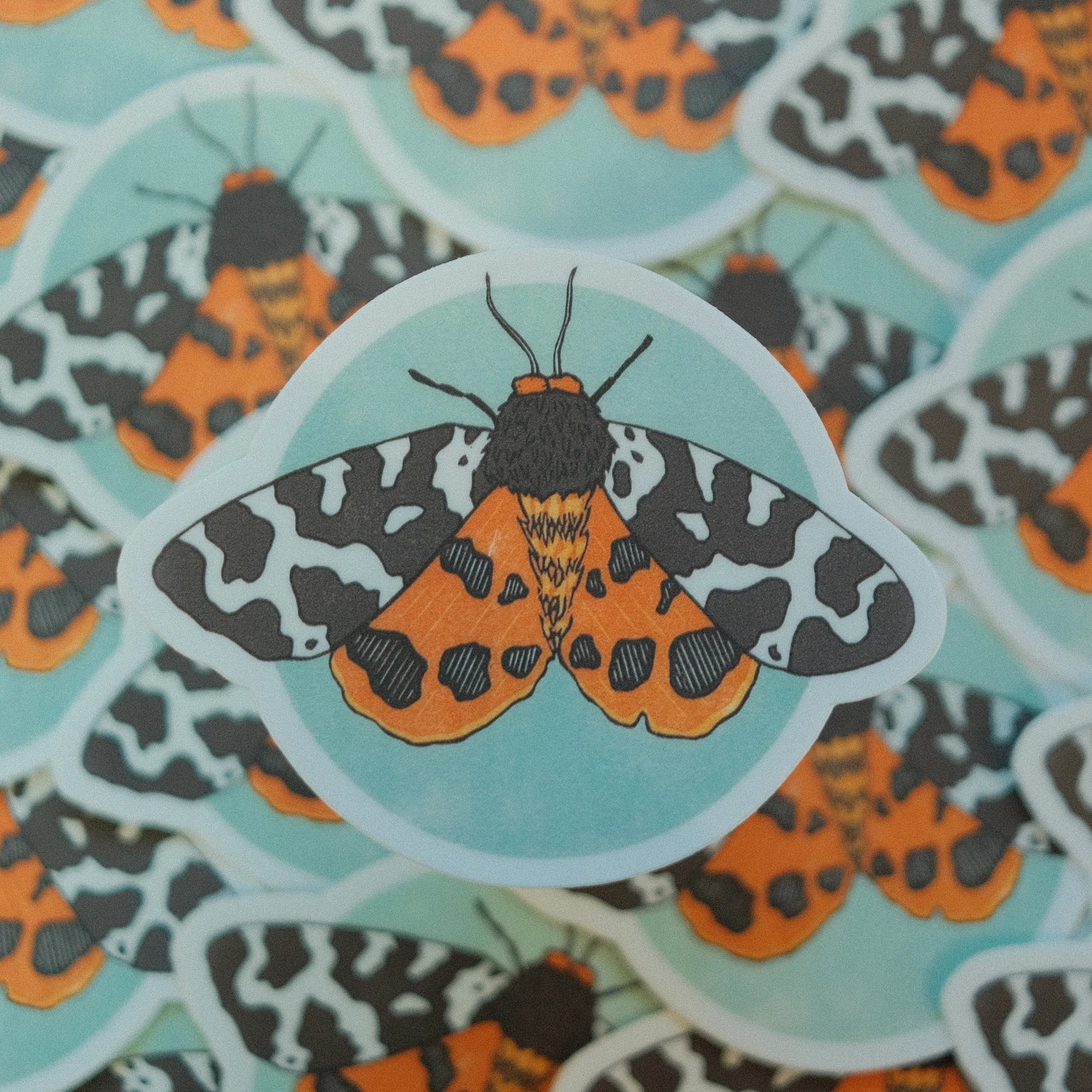 Tiger Moth Vinyl Sticker - Image 3