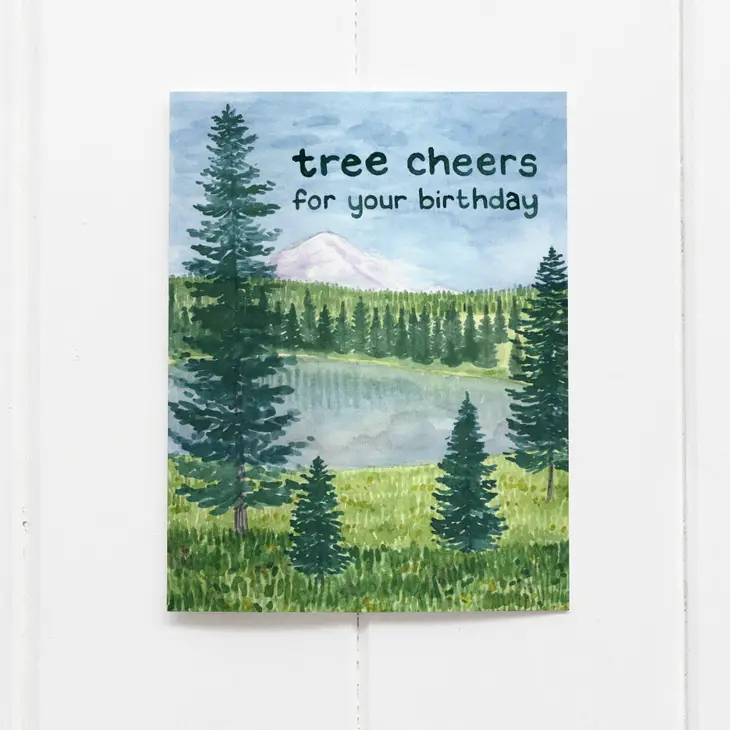 Tree Cheers - Watercolor Birthday Card - Image 2