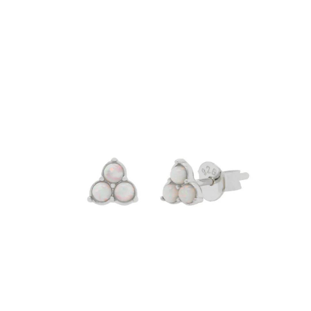 Triple Opal Studs - Silver