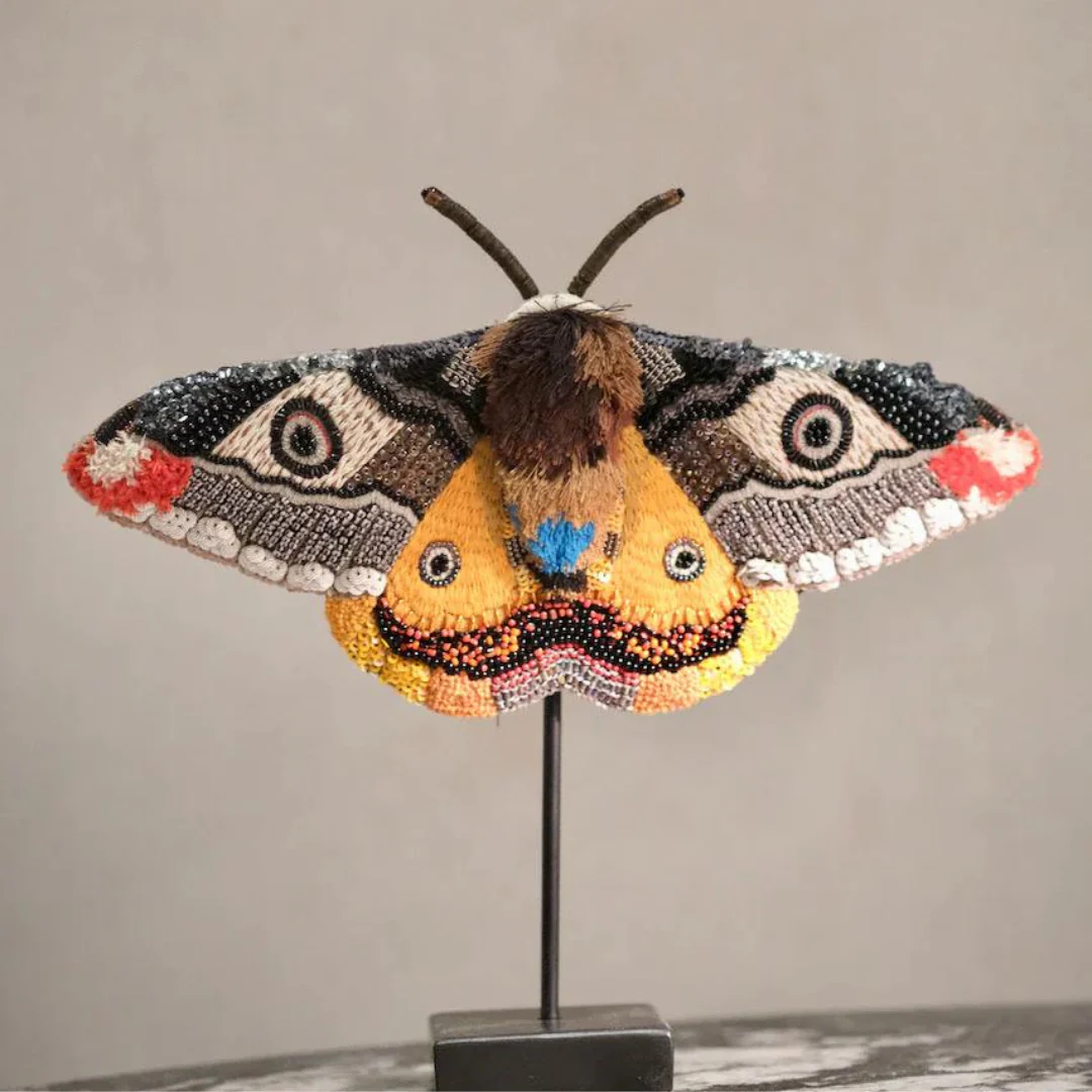 Trovelore Objet d'Art with Display Stand - Mosaic Moth