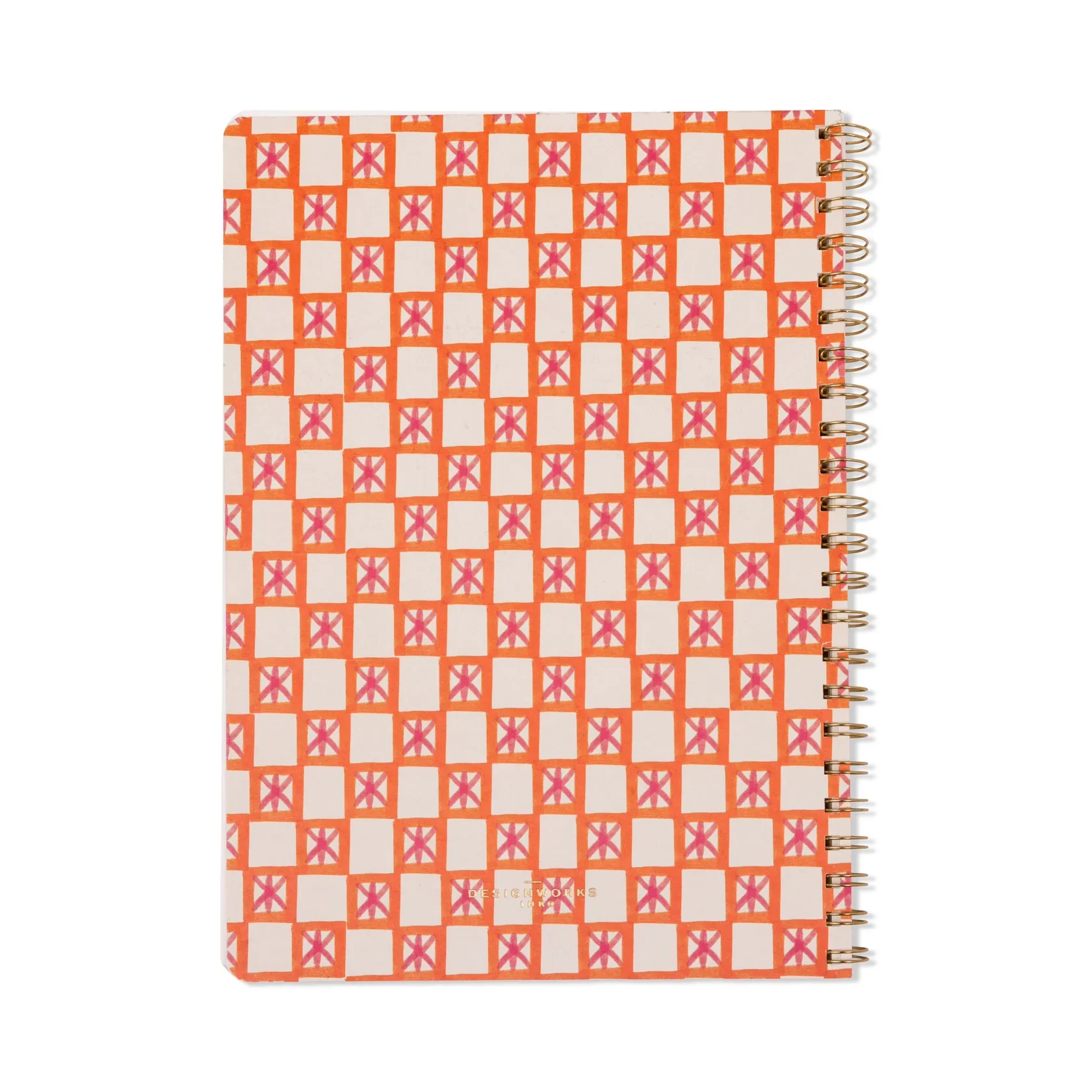 Tulip Twin Wire Notebook - Large Orange Check - Image 5