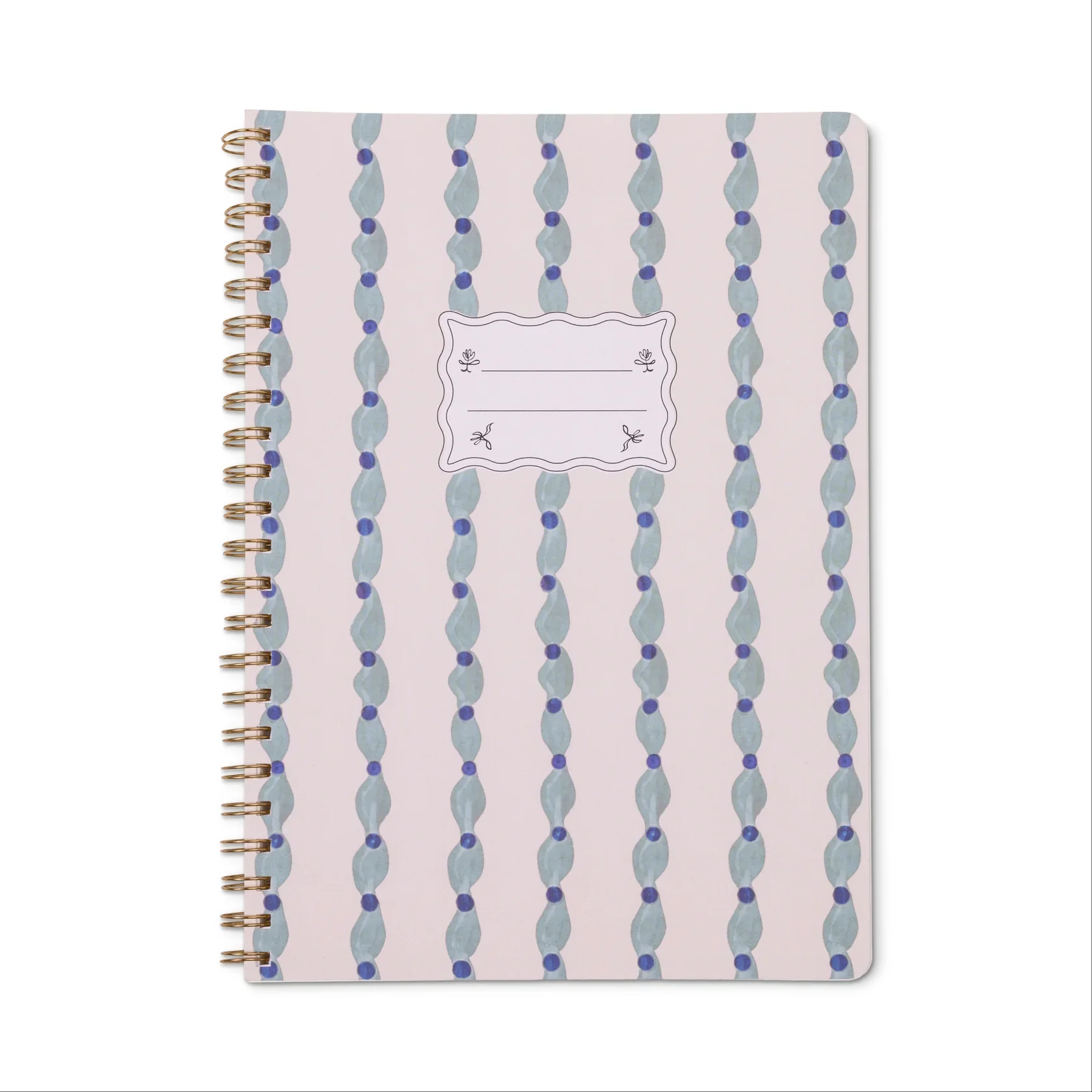 Tulip Twin Wire Notebook - Large Wavy Blue