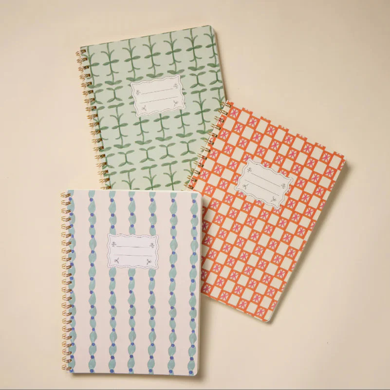 Tulip Twin Wire Notebook - Large Wavy Blue - Image 2