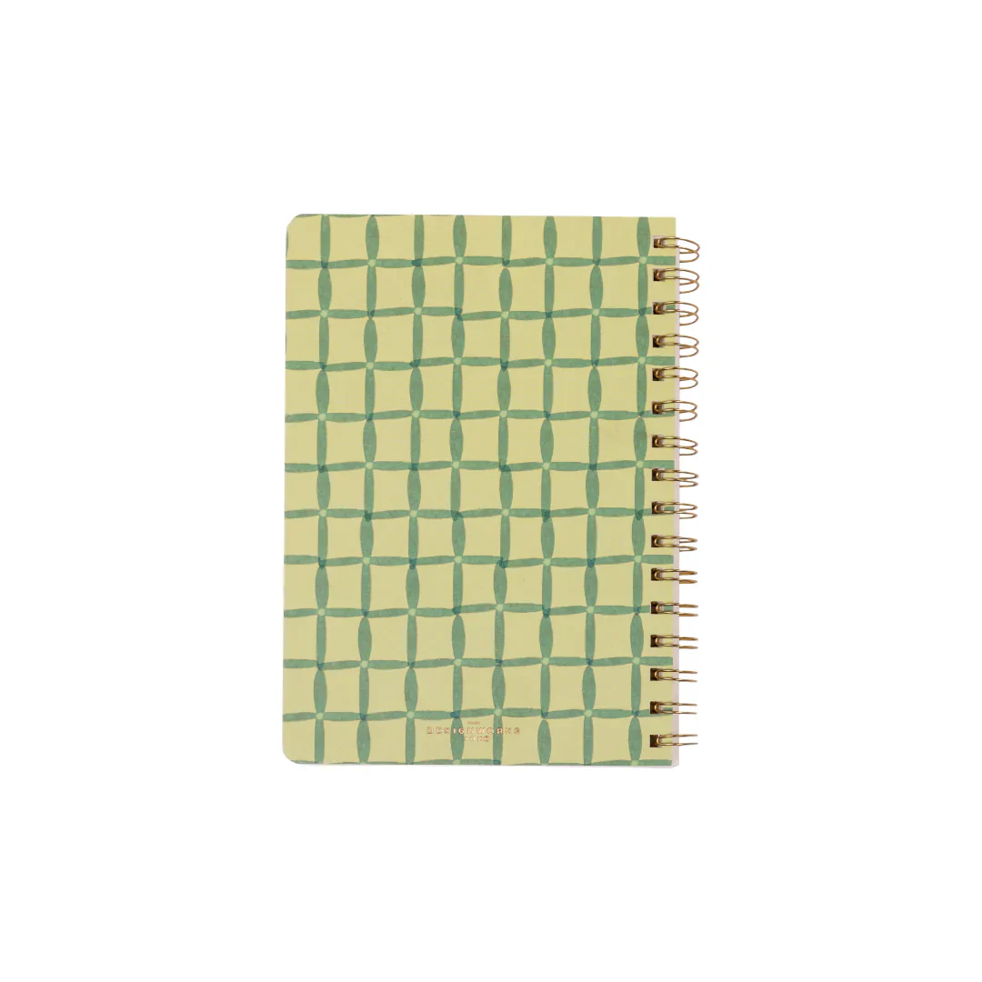 Tulip Twin Wire Notebook - Small Green Lattice - Image 4