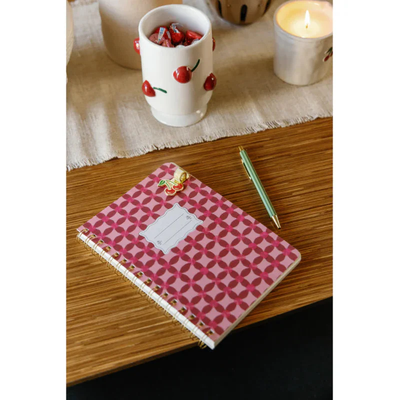 Tulip Twin Wire Notebook - Small Pinwheel Pink - Image 2