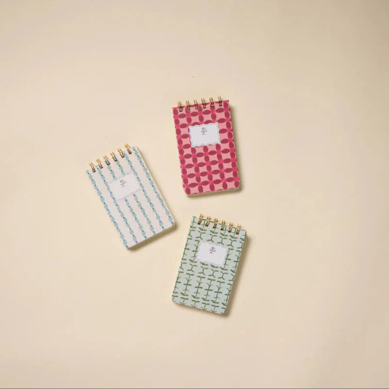 Tulip Twin Wire Notepad - Wavy Blue - Image 2