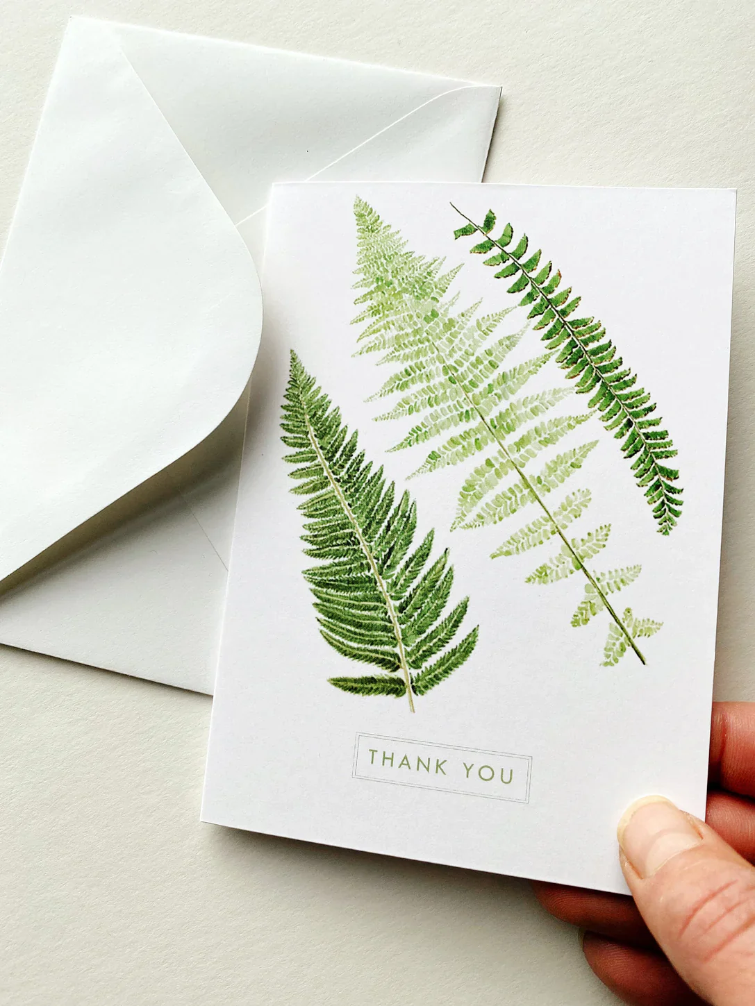 Turn of the Centuries - Ferns Watercolor Thank You Greeting Card - Image 3
