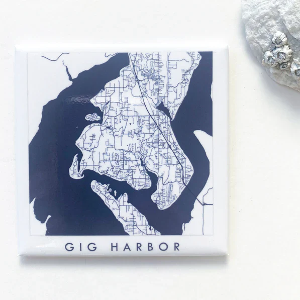 Turn of the Centuries -Gig Harbor Washington Blueprint Map Magnet - Image 3
