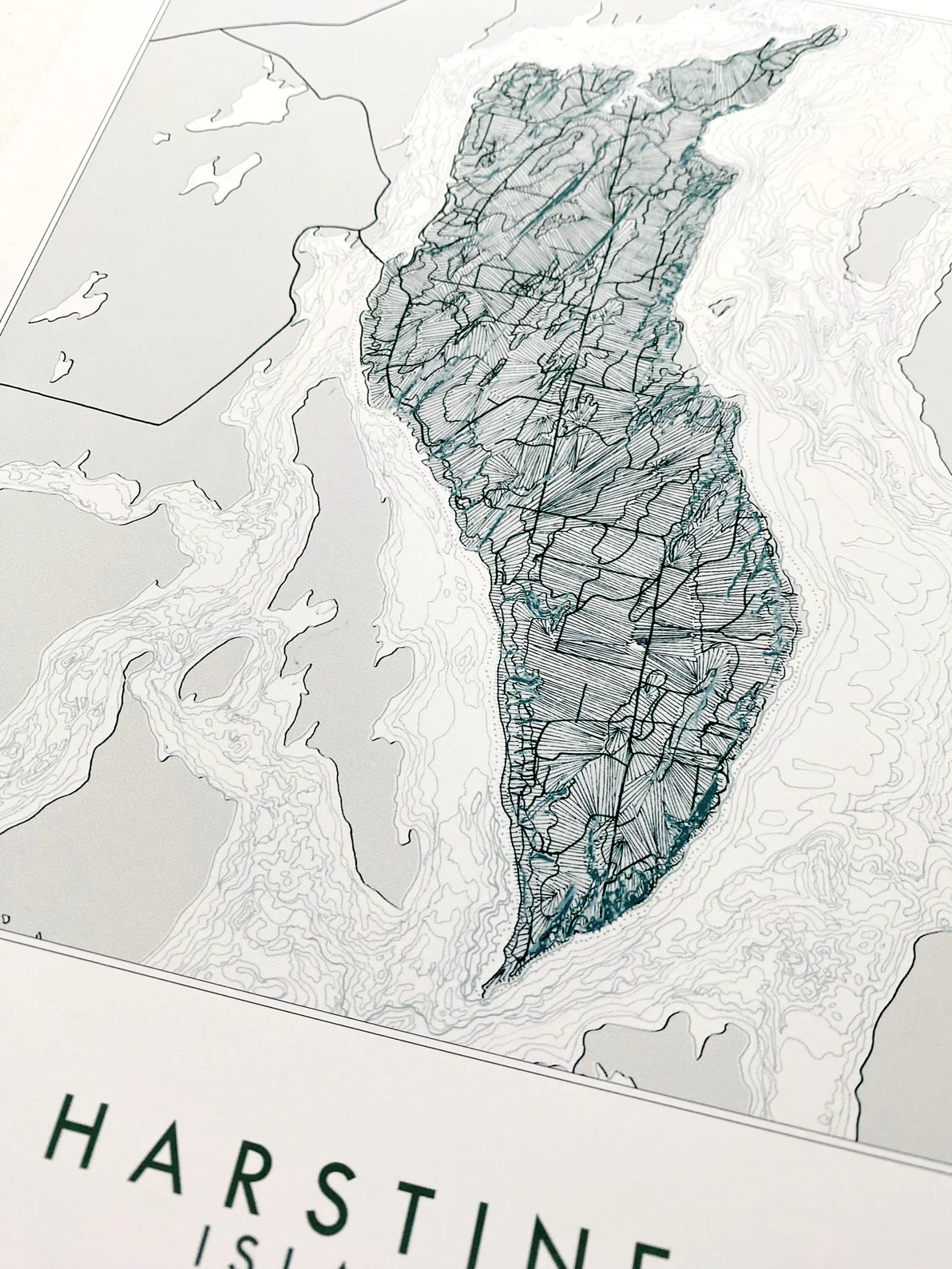 Turn of the Centuries - Harstine Island, Washington Topographic Bathymetric Map Print - Image 2