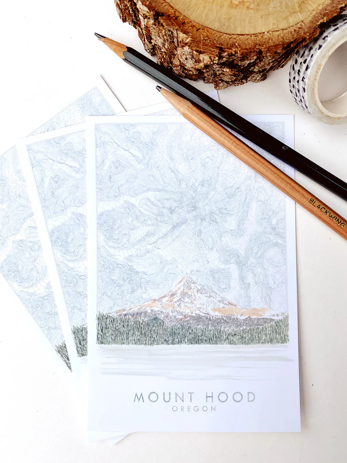 Turn of the Centuries - Mount Hood Oregon Topographical Map Postcard - Image 2