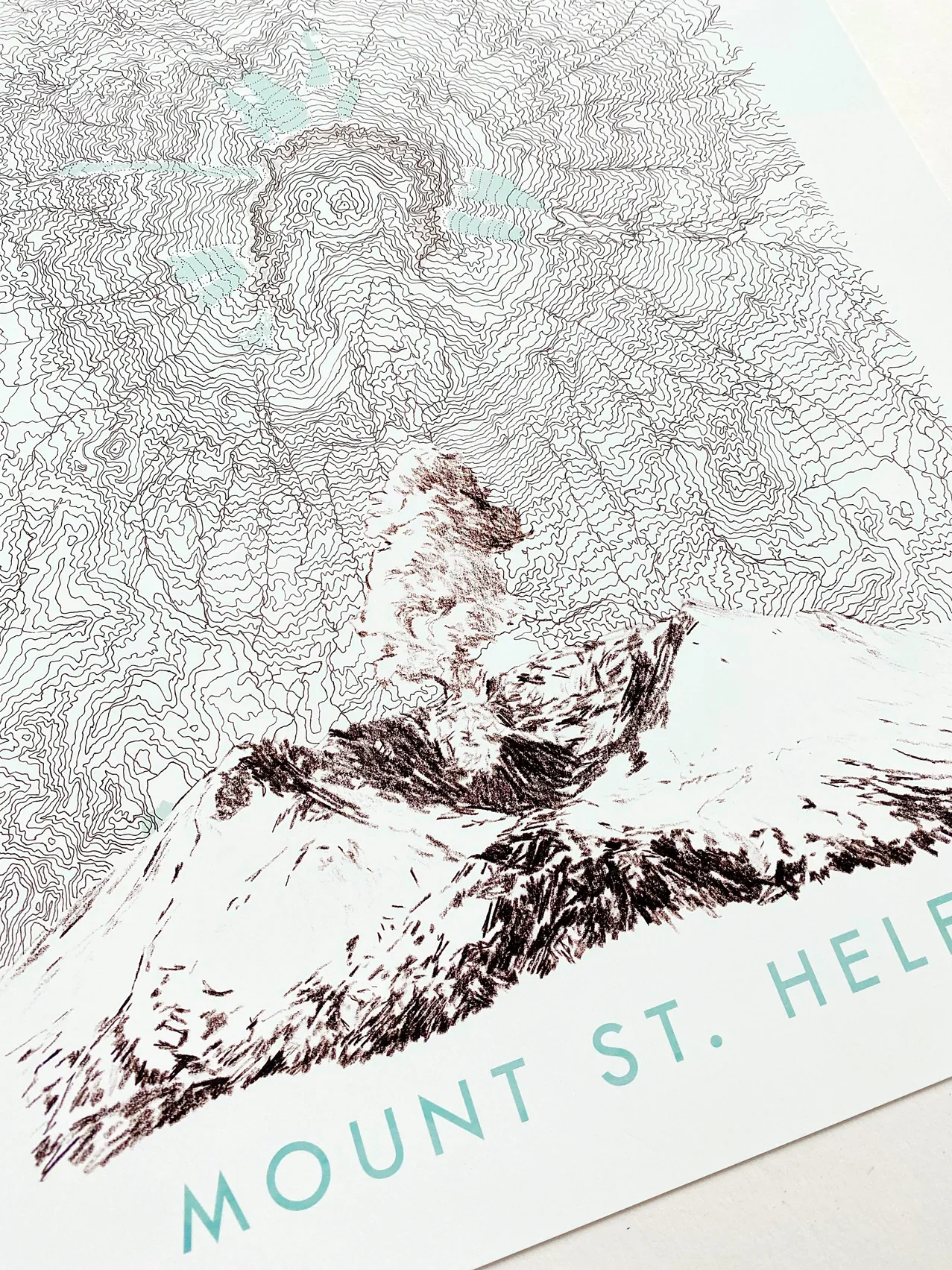 Turn of the Centuries - Mount St Helens Washington Topographical Map + Mountain Sketches - Image 2