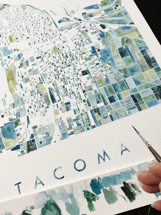 Turn of the Centuries - PNW Tacoma, Washington Map Postcard - Image 2