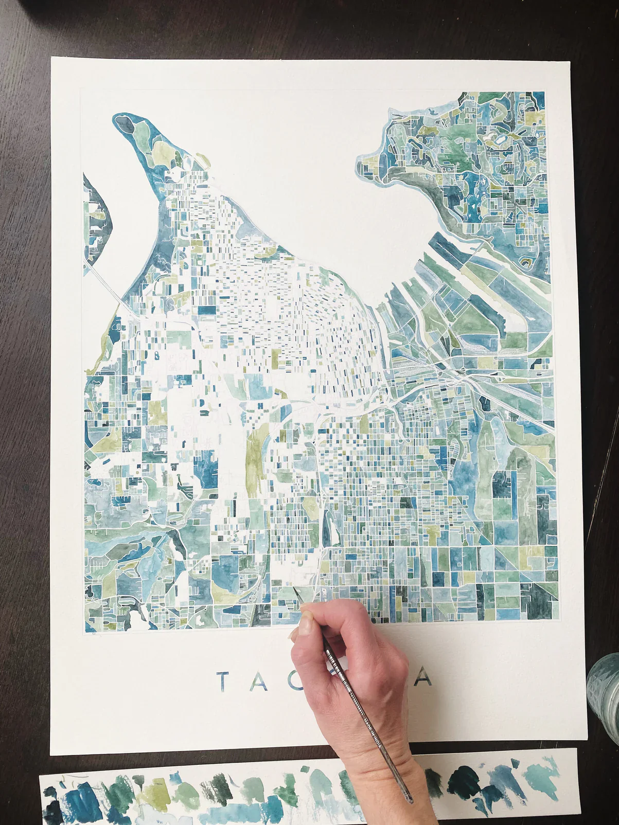 Turn of the Centuries - PNW Tacoma Watercolor City Blocks Map Print - Image 6