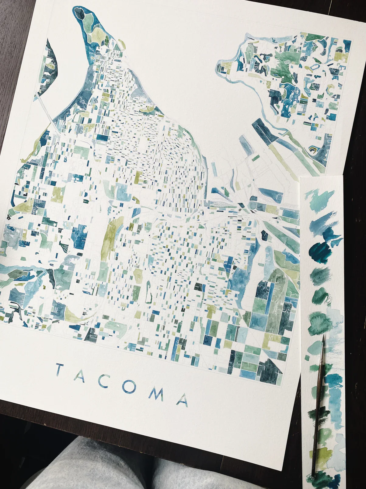 Turn of the Centuries - PNW Tacoma Watercolor City Blocks Map Print - Image 7