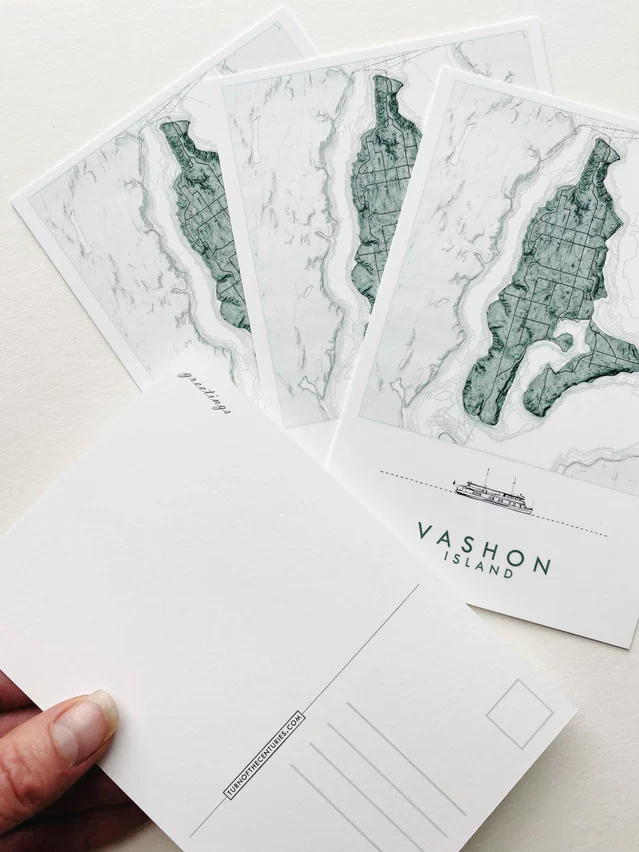 Turn of the Centuries - Vashon Island, Washington Topographical Map Postcard - Image 2