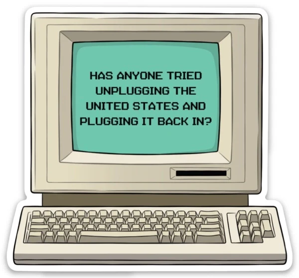 Unplug the United States Die Cut Sticker