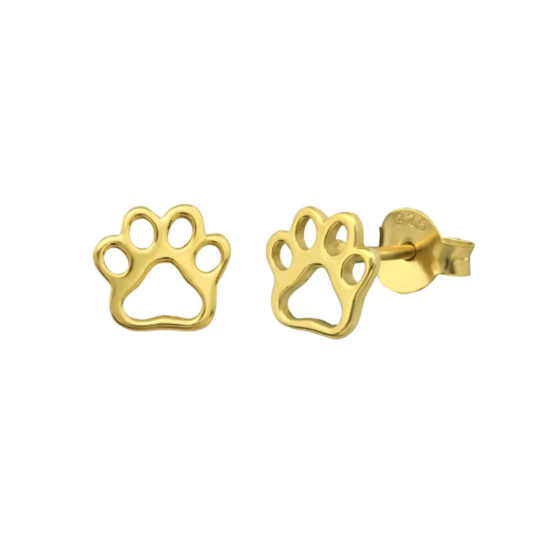 GF GD Paw Stud Earrings