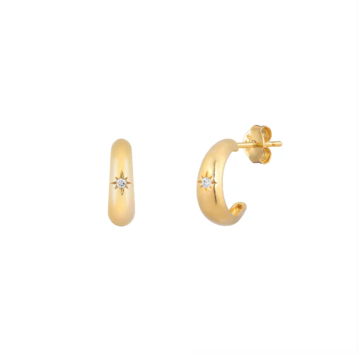 Vermeil North Star Half Hoops