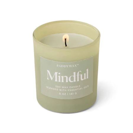 Wellness 5oz Milky Matte Glass Candle - Mindful