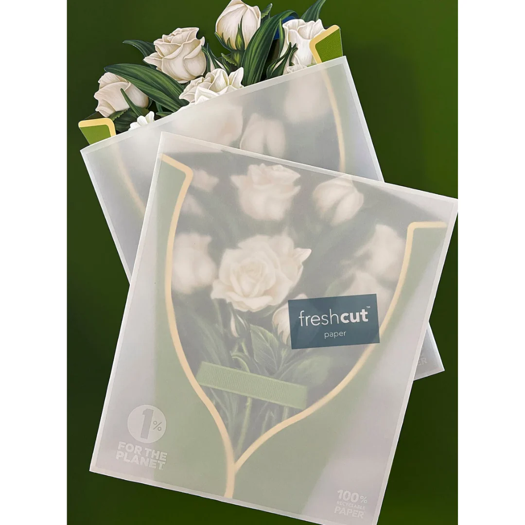 White Roses FreshCut Paper Card - Image 3
