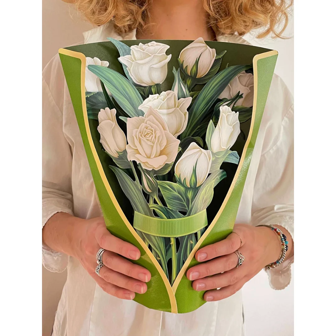 White Roses FreshCut Paper Card - Image 4