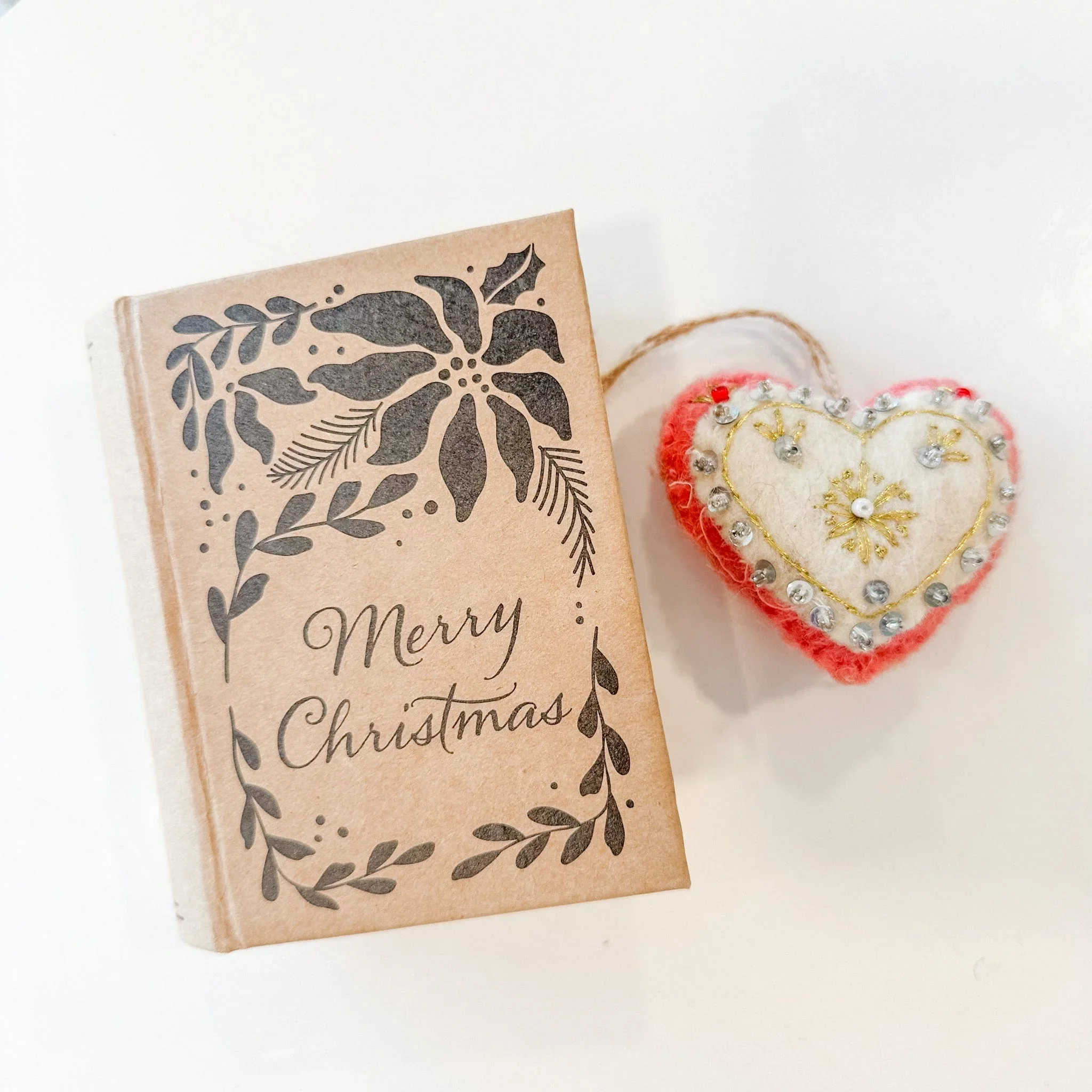 Wool Felt Heart Ornament in Decorative Box - Image 4