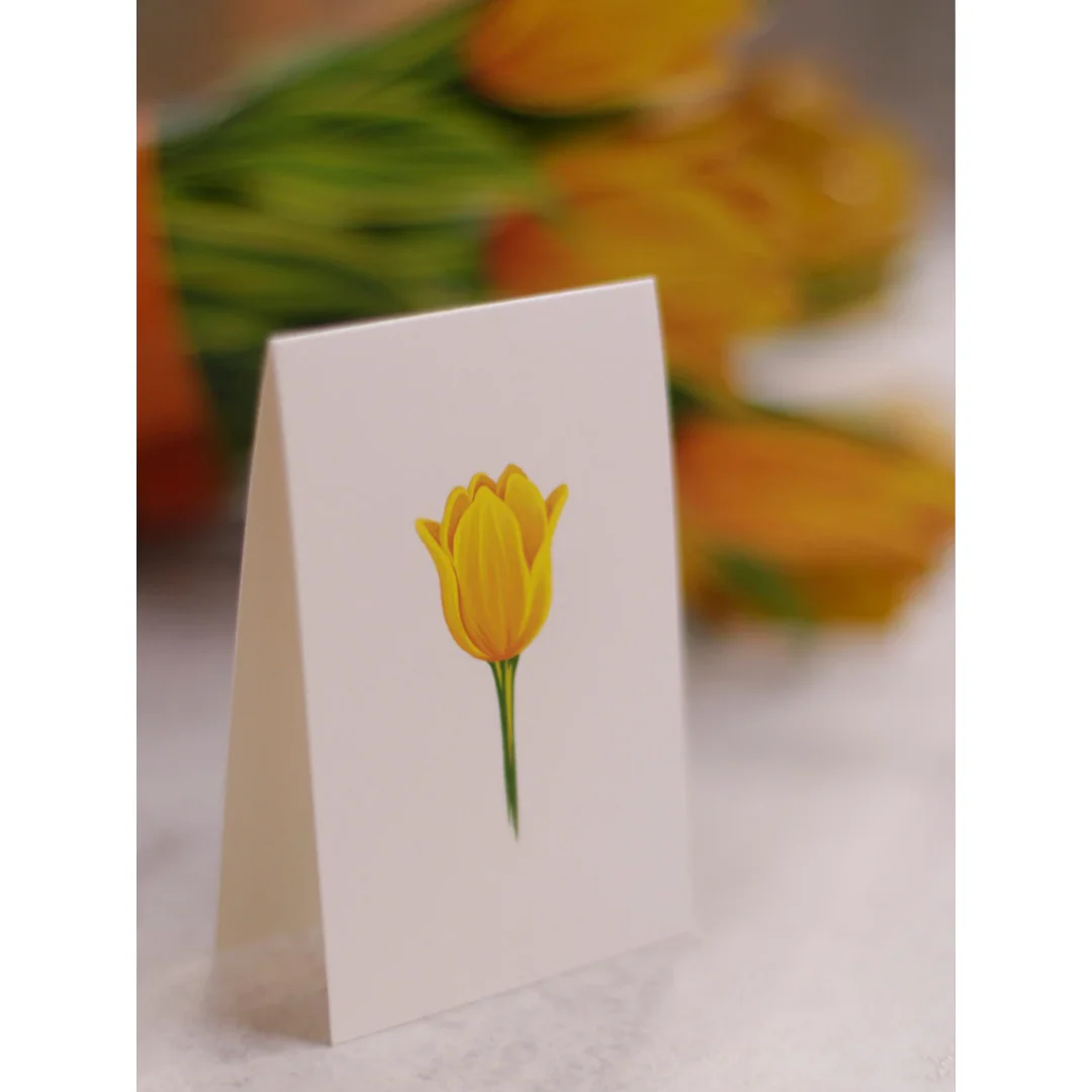 Yellow Tulips FreshCut Paper Card - Image 4