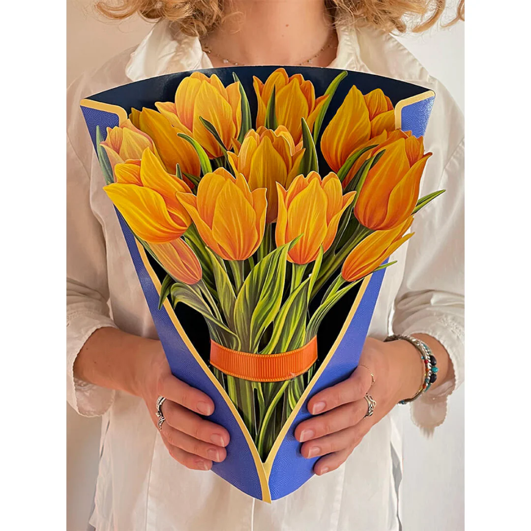 Yellow Tulips FreshCut Paper Card - Image 5